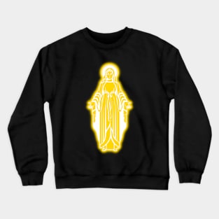 Gold Neon Virgin Mary Crewneck Sweatshirt